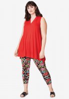 Crossover V-Neck Sleeveless Tunic - ellos