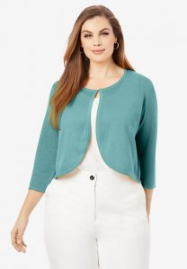 Curved Hem Sweater Shrug - Jessica London