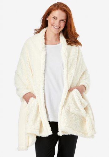 Drape-Over Sherpa Wrap - Dreams & Co.