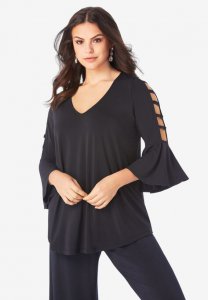 Ultrasmooth Lattice-Sleeve Top - Roaman's