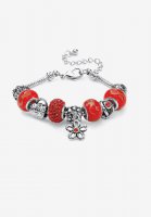 Bali Style Red Crystal Charm 8\ - PalmBeach Jewelry