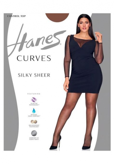 Curves Ultra Sheer Control Top Legwear - Hanes - Click Image to Close