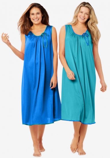 2-Pack Sleeveless Nightgown - Only Necessities - Click Image to Close