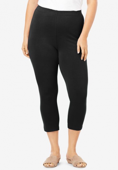 Essential Stretch Capri Legging - Roaman's - Click Image to Close