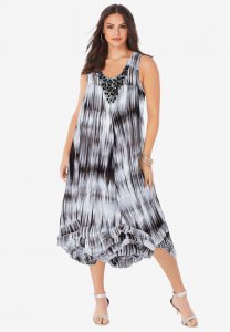 Tye-Dye Embellished Dress - Roaman's