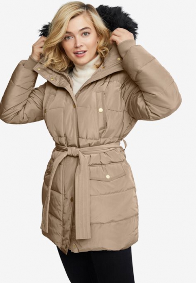 Belted Puffer Coat - ellos - Click Image to Close