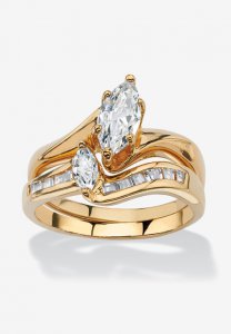 Gold-Plated Bridal Ring Set - PalmBeach Jewelry