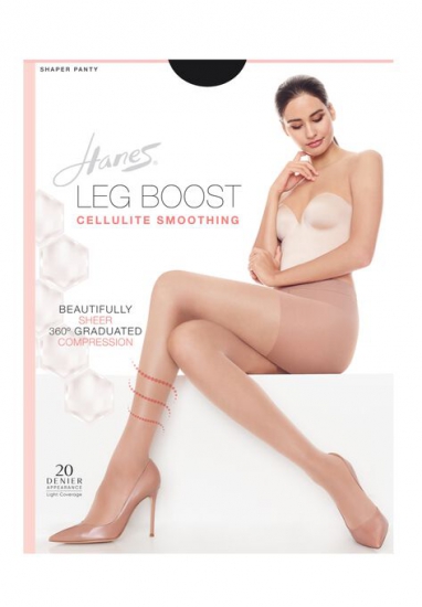 Silk Reflections Leg Boost Cellulite Smoothing Hosiery - Hanes - Click Image to Close