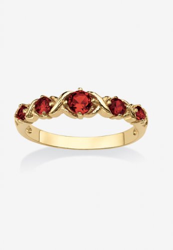 Yellow Gold-Plated Simulated Birthstone Ring - PalmBeach Jewelry