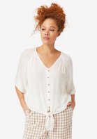 V-Neck Tie-Front Blouse - ellos