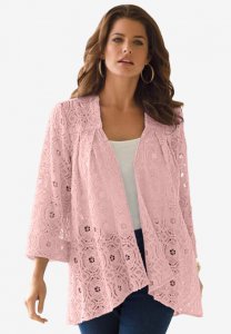 Lace Swing Jacket - Roaman's