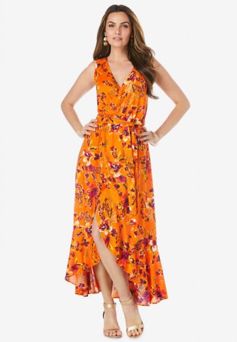 Sleeveless Wrap Maxi Dress - Roaman's