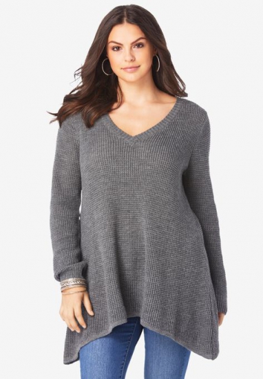 V-Neck Thermal Pullover - Roaman's - Click Image to Close