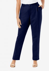 Linen Pleat-Front Pant - Jessica London