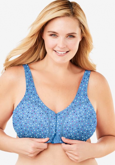Cotton Front-Close Wireless Bra - Comfort Choice - Click Image to Close