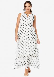 Ruched Neck Georgette Maxi Dress - Jessica London