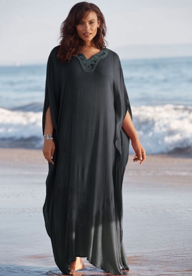 Long Embellished Cover Up - Swim 365 - Click Image to Close
