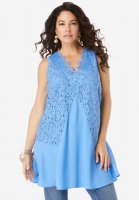 Lace-Trim Sleeveless Tunic - Roaman's