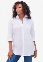 Three-Quarter Sleeve Kate Big Shirt - Roaman's