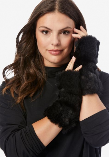 Faux-Fur Gloves - Roaman's - Click Image to Close