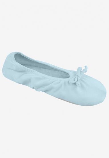 Stretch Satin Ballerina Slippers - MUK LUKS - Click Image to Close