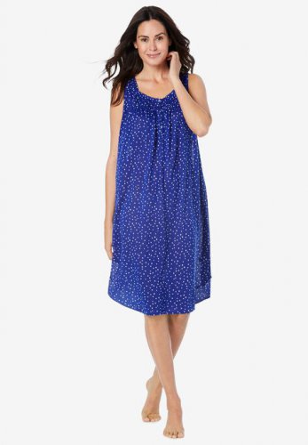 Pintuck Cooling Sleeveless Sleepshirt - Dreams & Co.