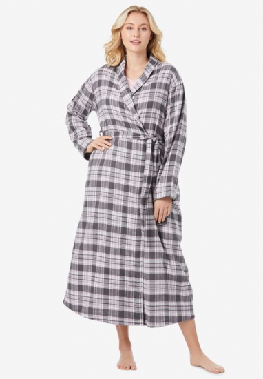 Long Flannel Robe - Dreams & Co. - Click Image to Close