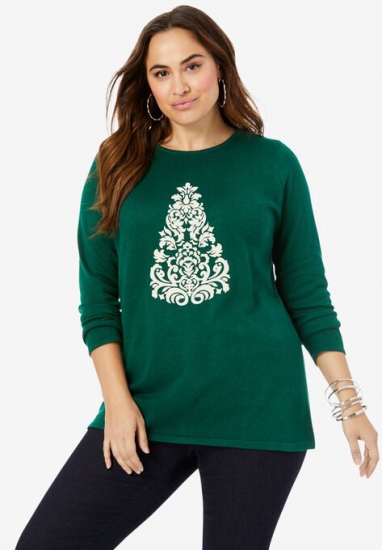 Holiday Motif Pullover - Jessica London - Click Image to Close