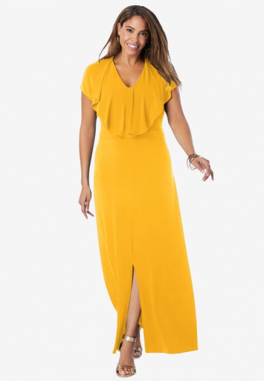 Ruffle Maxi Dress - Jessica London - Click Image to Close