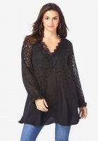 Lace & Georgette Swing Tunic - Roaman's