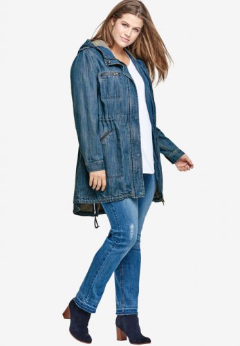 Hooded Anorak Denim Jacket - ellos