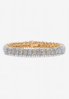 Gold-Plated Diamond Snake Bracelet - PalmBeach Jewelry