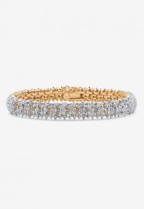 Gold-Plated Diamond Snake Bracelet - PalmBeach Jewelry