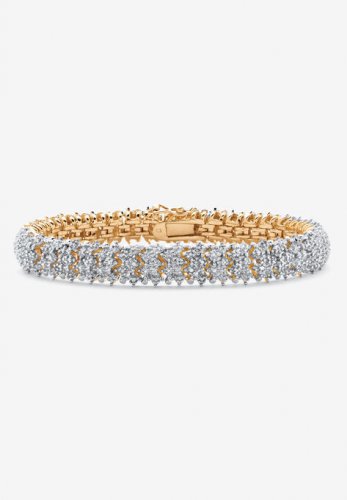 Gold-Plated Diamond Snake Bracelet - PalmBeach Jewelry