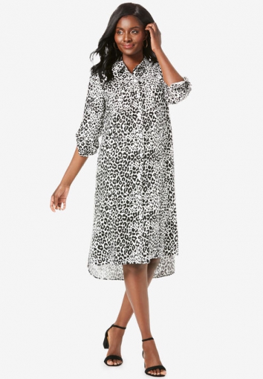 Button-Down Shirt Dress - Jessica London - Click Image to Close