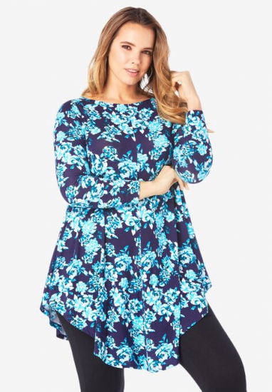 Boatneck Swing Ultra Femme Tunic - Roaman's - Click Image to Close