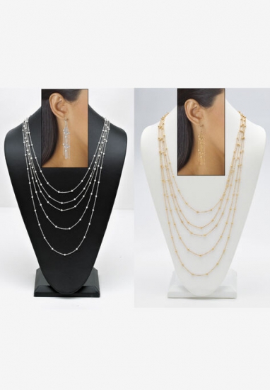 Waterfall Necklace Set - PalmBeach Jewelry - Click Image to Close
