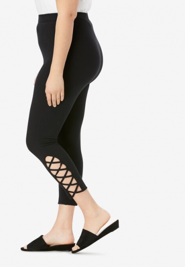 Lattice Essential Stretch Capri Legging - Roaman's - Click Image to Close