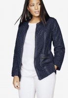 Eyelet Jacket With Denim Trim - Jessica London