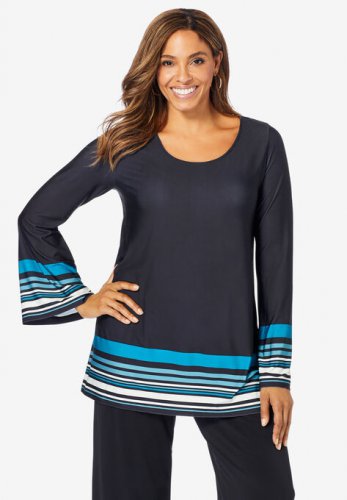 Travel Knit Border Tunic - Jessica London