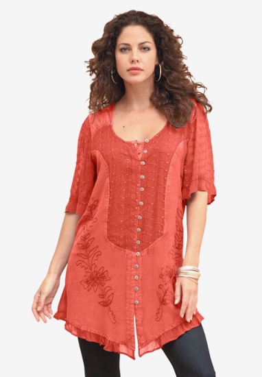 Acid Wash Tunic - Roaman's - Click Image to Close