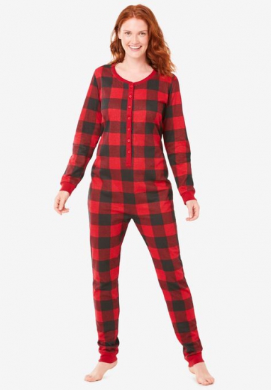Holiday Print Onesie Pajama - Dreams & Co. - Click Image to Close