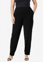 Knit Crepe Straight Leg Pants - Jessica London