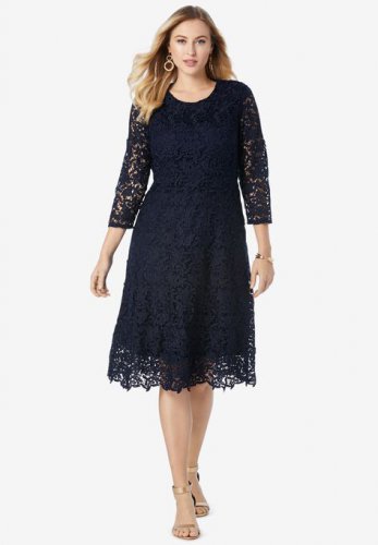 Lace Fit & Flare Dress - Jessica London