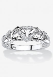 Platinum & Silver Promise Ring with Diamond-Accent - PalmBeach Jewelry