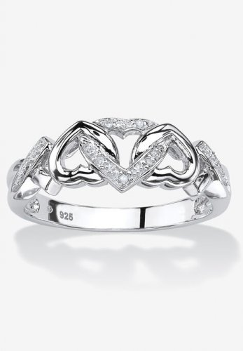Platinum & Silver Promise Ring with Diamond-Accent - PalmBeach Jewelry