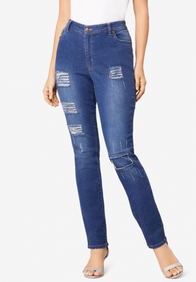 Distressed Jean with Invisible Stretch by Denim 24/7 - Denim 24/7 - Click Image to Close