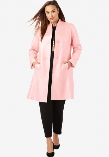 Leather Swing Coat - Jessica London - Click Image to Close