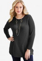 Ribbed Pullover Tunic Sweater - Jessica London