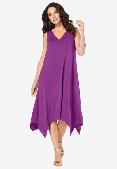 Sleeveless Swing Dress - Roaman's - Click Image to Close